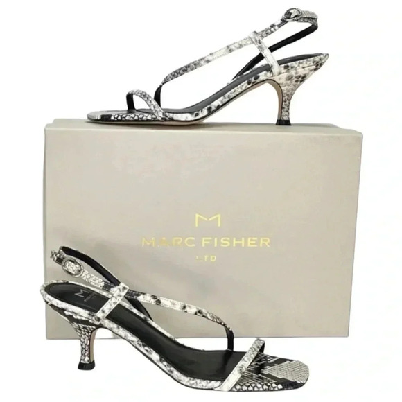 Marc Fisher Gove2 Snake Print Leather Womens Heeled Sandal Size 9.5M - Picture 15 of 15
